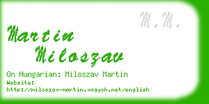 martin miloszav business card